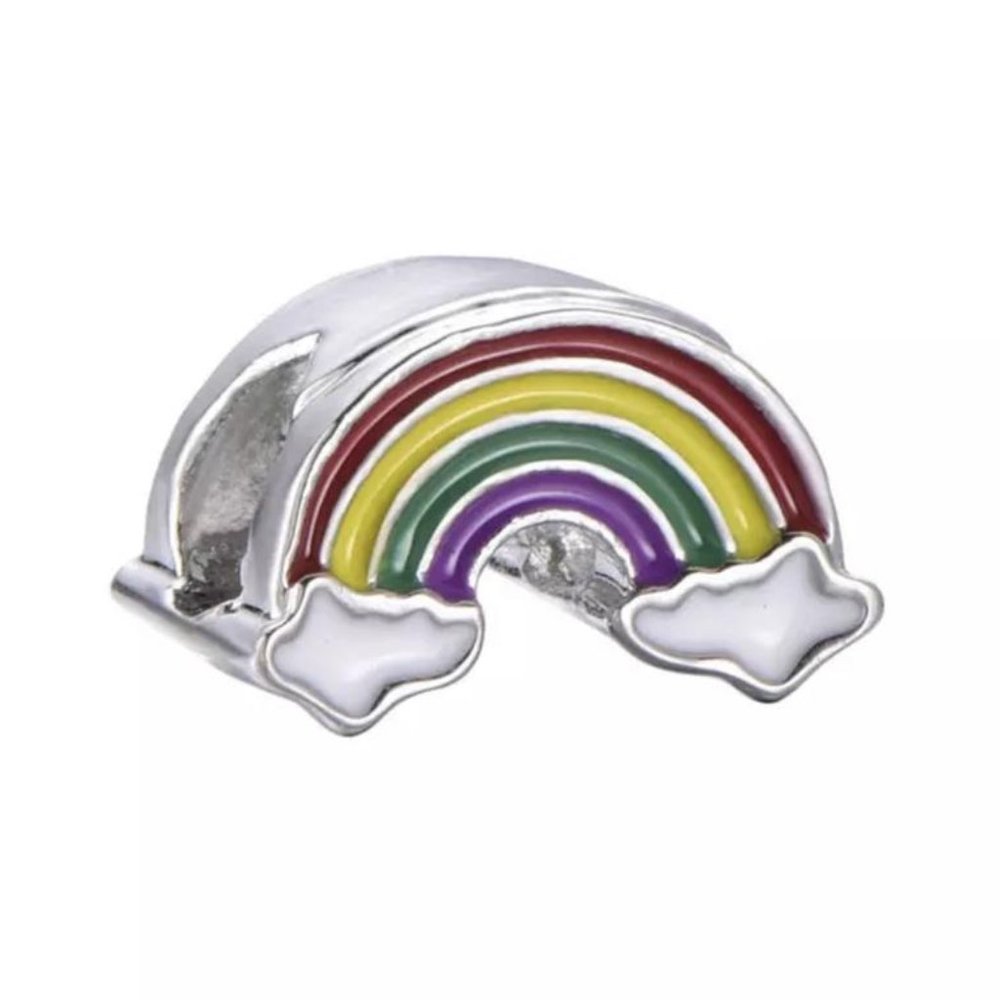 Rainbow in the Clouds Charm in 925 Silver & Enamel